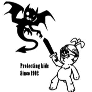 Teddy Bear Fighting Demon Decal